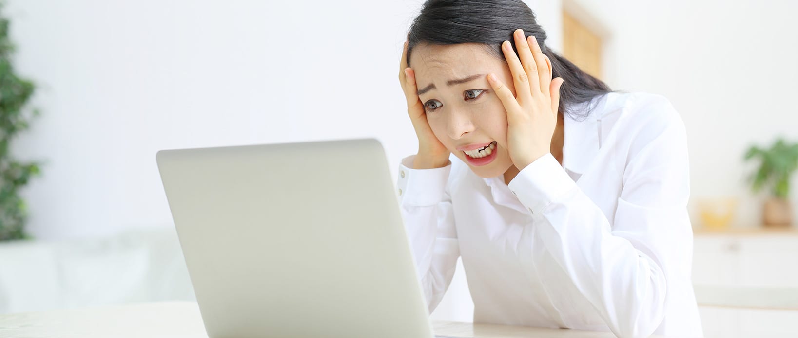 Woman having issues with her computer