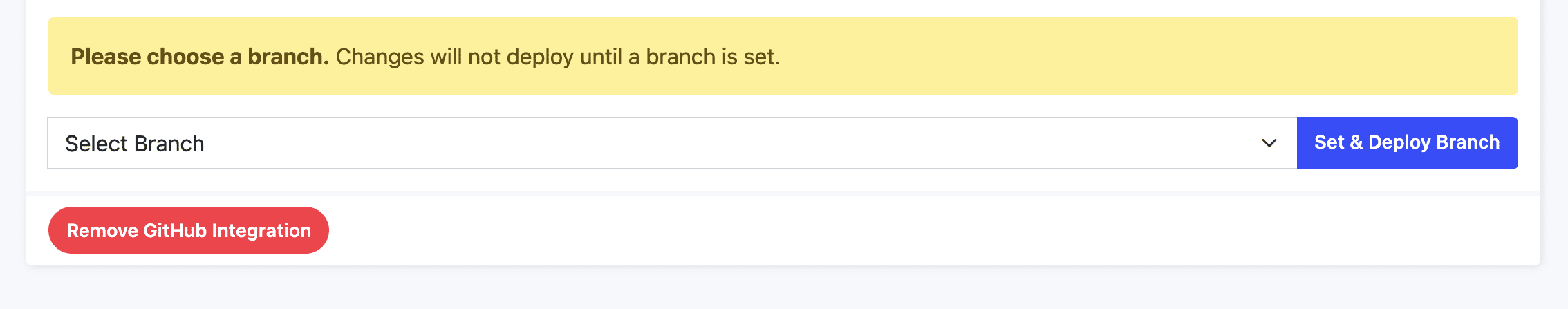 Choose the branch you want to use