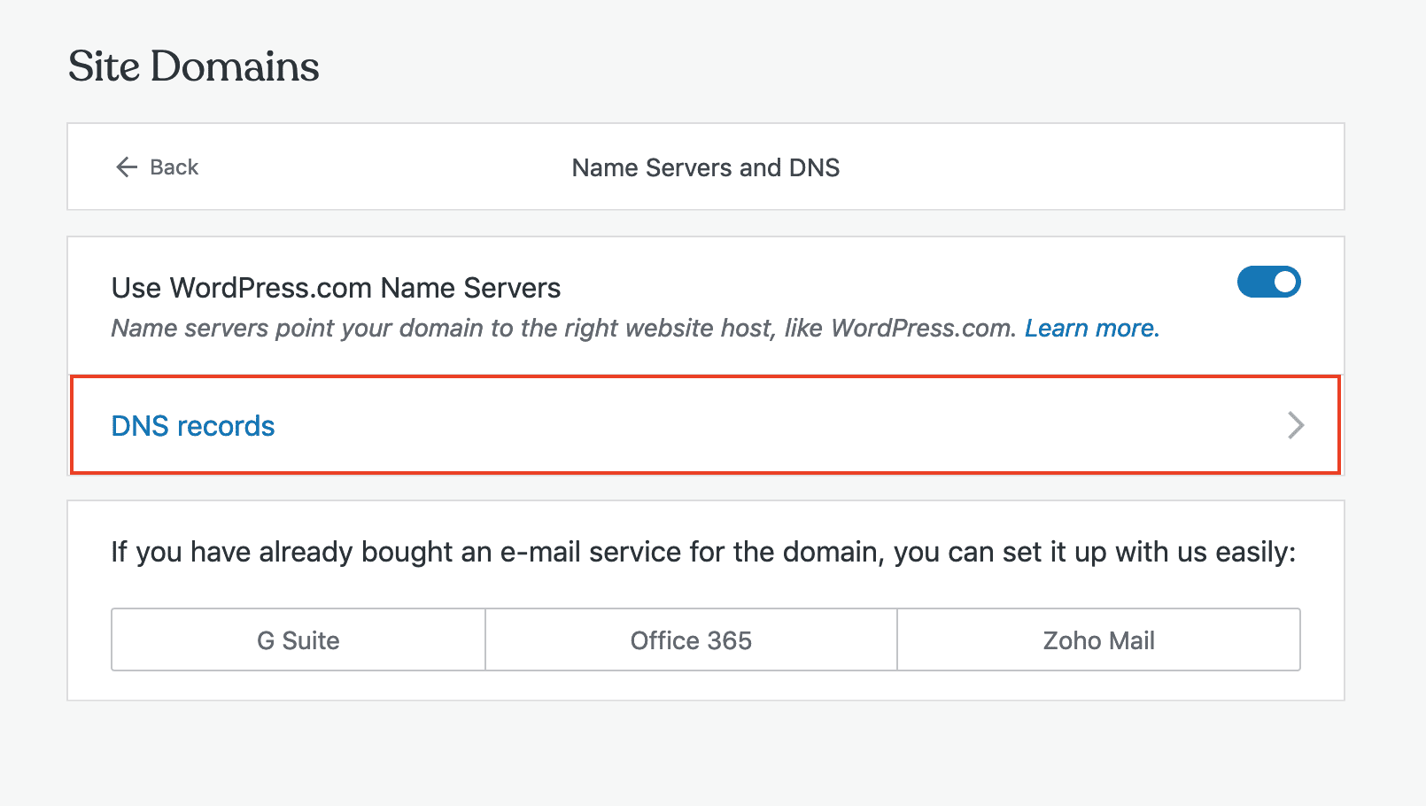 Name server and DNS settings in Pressable.